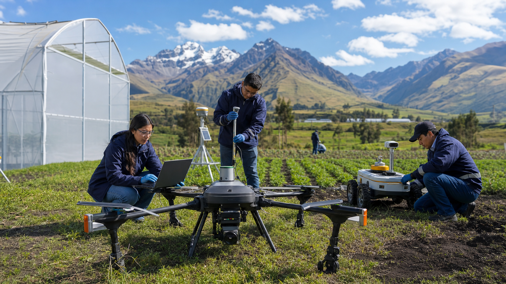 Finca experimental con drones, sensores y robótica agrícola